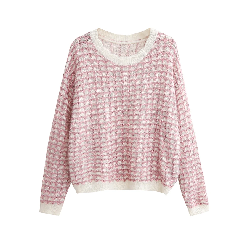 Designer Hollow Out Sweater Women's Plaid Retr Loose Knit Khaki Sweater Pink Top High Street Oversize Pullovers Korean Fashion
Designer Hollow Out Sweater Women's Plaid Retr Loose Knit Khaki Sweater Pink Top High Street Oversize Pullovers Korean Fashion