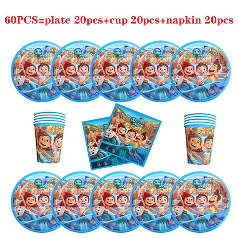 60pcs Disney Pixar Luca Theme Birthday Party Decorations Disposable Tableware Set Paper Plates Cups Napkins Baby Shower Supplies
60pcs Disney Pixar Luca Theme Birthday Party Decorations Disposable Tableware Set Paper Plates Cups Napkins Baby Shower Supplies