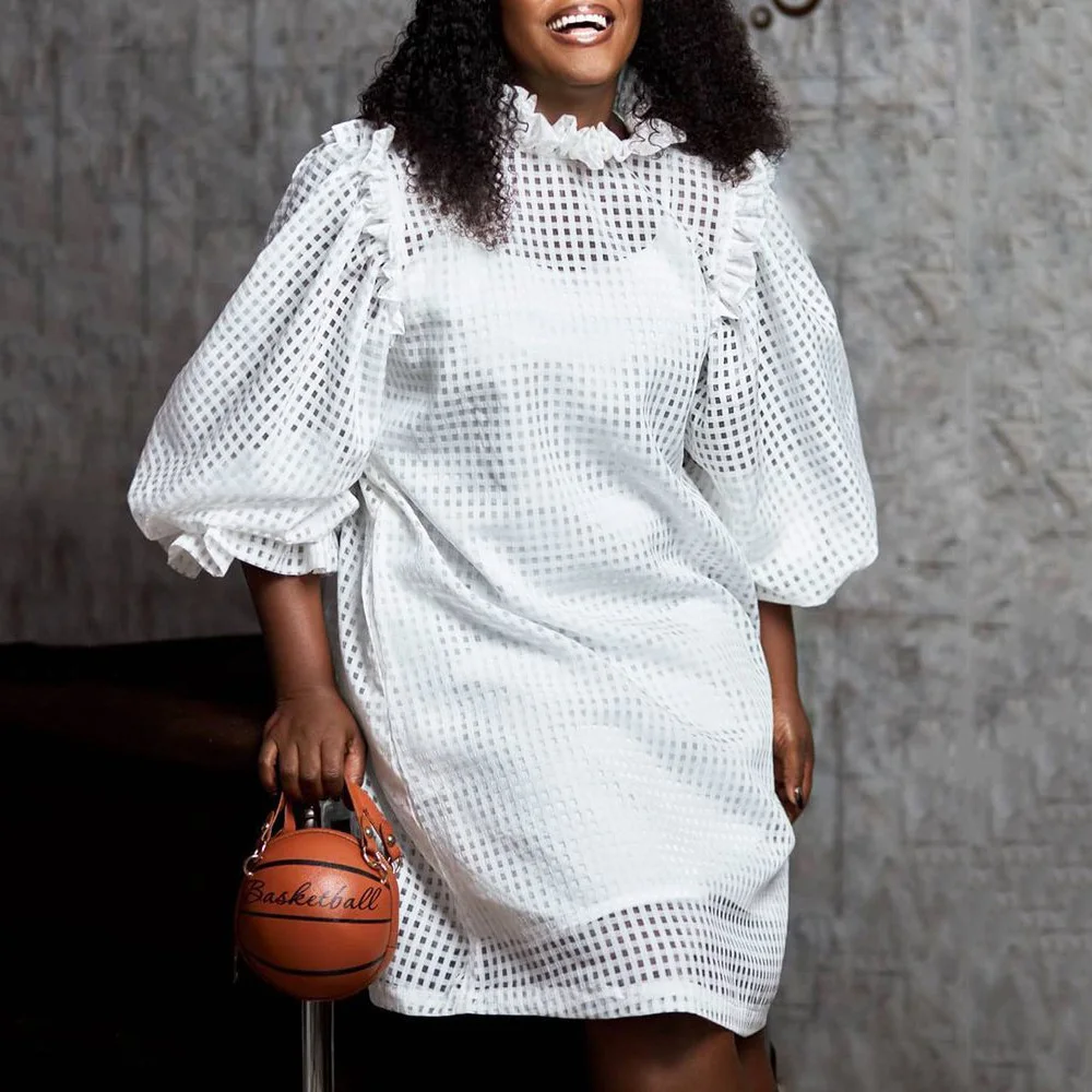 Elegant White Dress for Women Hollow Out Lantern Half Sleeve Ruffles Loose Straight Fashion Evening Night Party Vestidos Mujer
Elegant White Dress for Women Hollow Out Lantern Half Sleeve Ruffles Loose Straight Fashion Evening Night Party Vestidos Mujer