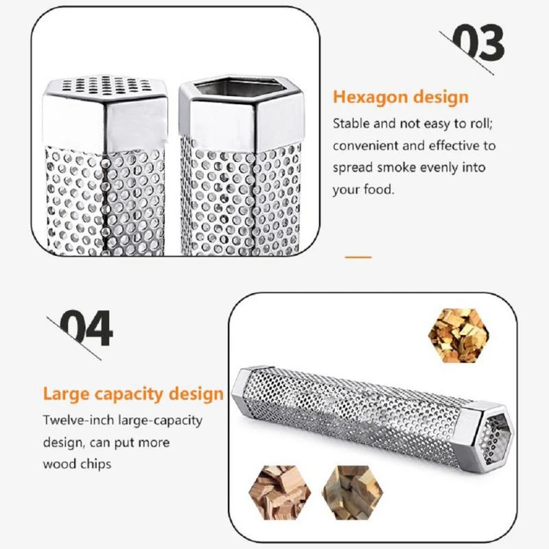 Stainless Steel Cold Smoke Tube Smoked for All Grills Pellet Smoker Tube Perforated Cold Smoke Generator Box Bacon BBQ
Stainless Steel Cold Smoke Tube Smoked for All Grills Pellet Smoker Tube Perforated Cold Smoke Generator Box Bacon BBQ