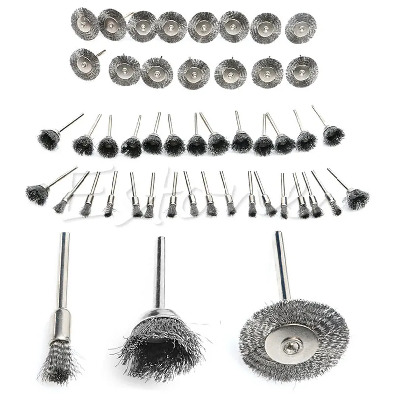 45Pcs Steel Wire Wheel Pen Cup Brushes Set Accessories for Rotary Tool 
45Pcs Steel Wire Wheel Pen Cup Brushes Set Accessories for Rotary Tool