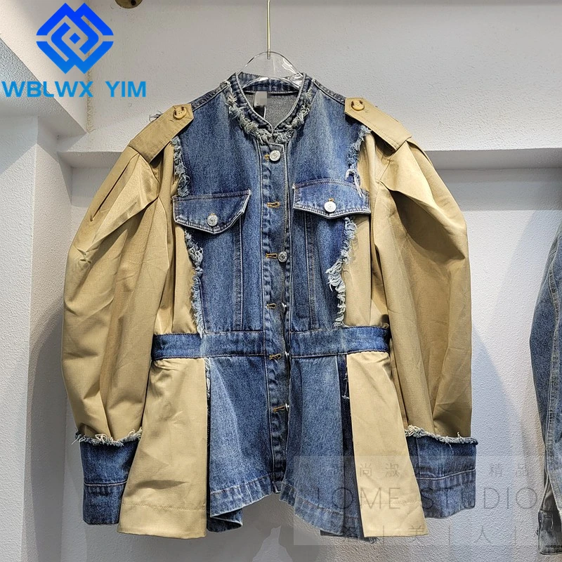 Patchwork Jacket Coat Women Fashion Denim Spliced Loose Bomber Jacket Streetwear Windbreaker Female Pocket Lapel Outerwear
Patchwork Jacket Coat Women Fashion Denim Spliced Loose Bomber Jacket Streetwear Windbreaker Female Pocket Lapel Outerwear