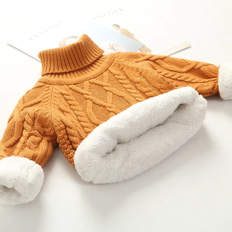 Children Sweater Autumn Winter Girls Boys Casual Cotton Thick Pullover Tops Kids Plus Velvet Knitted Cardigan | Мать и ребенок
