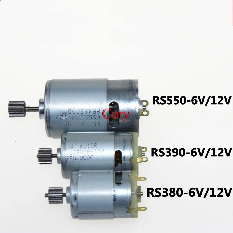 1PC RS380/390/550Children's electric car DC motor, kid's ride on car 6V/12V motor,baby toy car engine Motor gear box accessories
1PC RS380/390/550Children's electric car DC motor, kid's ride on car 6V/12V motor,baby toy car engine Motor gear box accessories