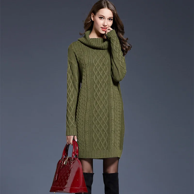 2020 autumn/winter new large-size women's knitwear dress long turtleneck sweater pullover
2020 autumn/winter new large-size women's knitwear dress long turtleneck sweater pullover