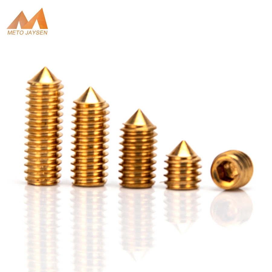 M3-M6 Brass Set Screw with Cone Point M3 M4 M5 M6 Headless Hex Socket Head Set Screw Grub Screw Solid Fasteners Length 4mm-20mm
M3-M6 Brass Set Screw with Cone Point M3 M4 M5 M6 Headless Hex Socket Head Set Screw Grub Screw Solid Fasteners Length 4mm-20mm