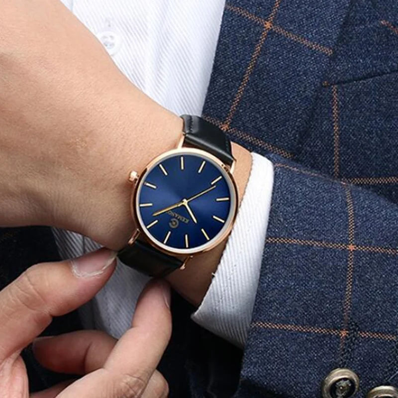 2020 минималистичные мужские часы Ультратонкие для мужчин модные простые деловые