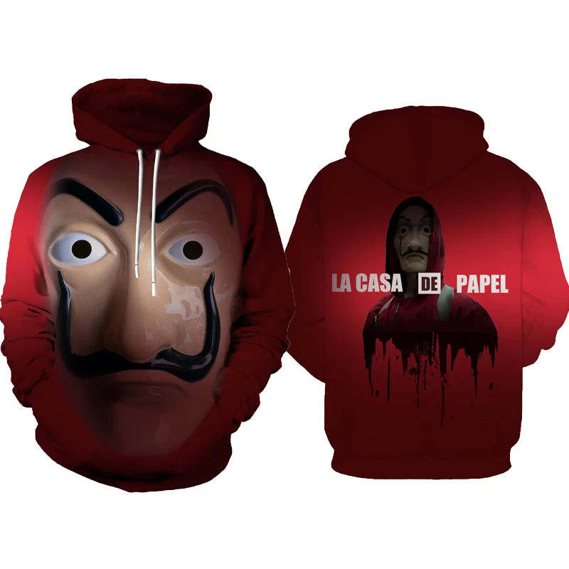 Banknote house Dali cosplay Costume Banknote house sweater with hoodie Sweatshirt Long-sleeved shirt
Banknote house Dali cosplay Costume Banknote house sweater with hoodie Sweatshirt Long-sleeved shirt