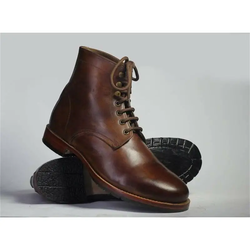 New Men Shoes Fashion Casual Handsome All-match Handmade Brown PU Retro Round Head Low Heel Lace Comfortable Ankle Boots KS261
New Men Shoes Fashion Casual Handsome All-match Handmade Brown PU Retro Round Head Low Heel Lace Comfortable Ankle Boots KS261