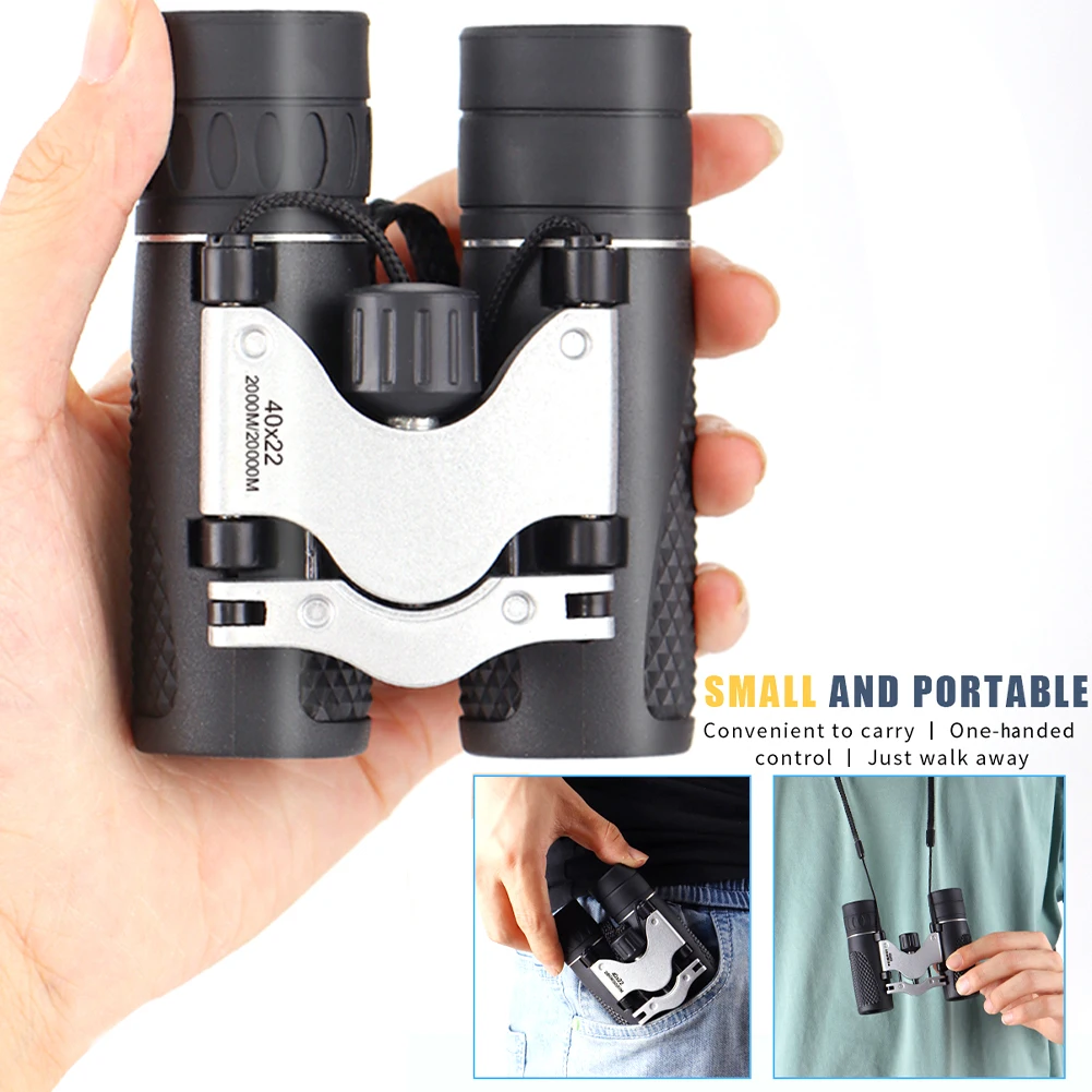 40X22Mini Portable Binoculars Professional Telescope Zoom with Phone Adapter for Outdoor Camping Hiking Hunting Bird Watching
40X22Mini Portable Binoculars Professional Telescope Zoom with Phone Adapter for Outdoor Camping Hiking Hunting Bird Watching