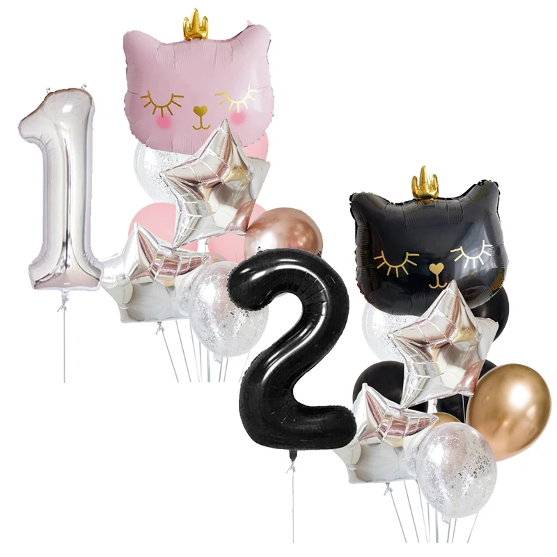 11Pc Pink Black Crown Cats Balloon Cartoon Figure Rose Gold Ballons Wedding Happy Birthday Party Decorations Baby Shower Globos
11Pc Pink Black Crown Cats Balloon Cartoon Figure Rose Gold Ballons Wedding Happy Birthday Party Decorations Baby Shower Globos