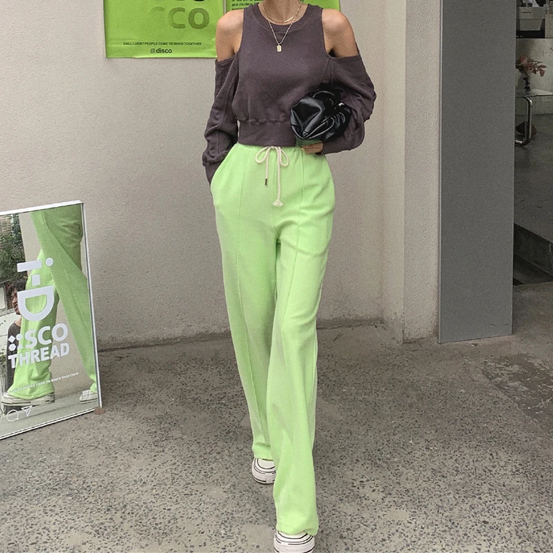 New 2021 Summer Autumn Women Pants High Waist Straight Wide Leg Sweatpants Jogging Ankle-Length Lady Trousers
New 2021 Summer Autumn Women Pants High Waist Straight Wide Leg Sweatpants Jogging Ankle-Length Lady Trousers