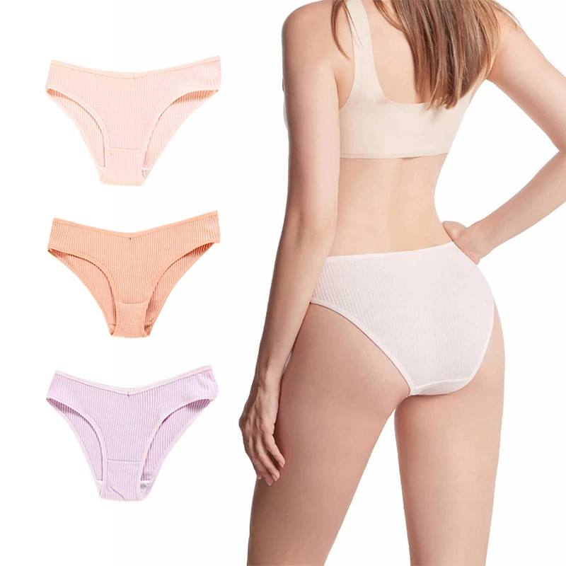 2 Pieces Striped Women's Panties Elastic Solid Color Women's Underwear Cotton Comfortable Ladies Underpants
2 Pieces Striped Women's Panties Elastic Solid Color Women's Underwear Cotton Comfortable Ladies Underpants