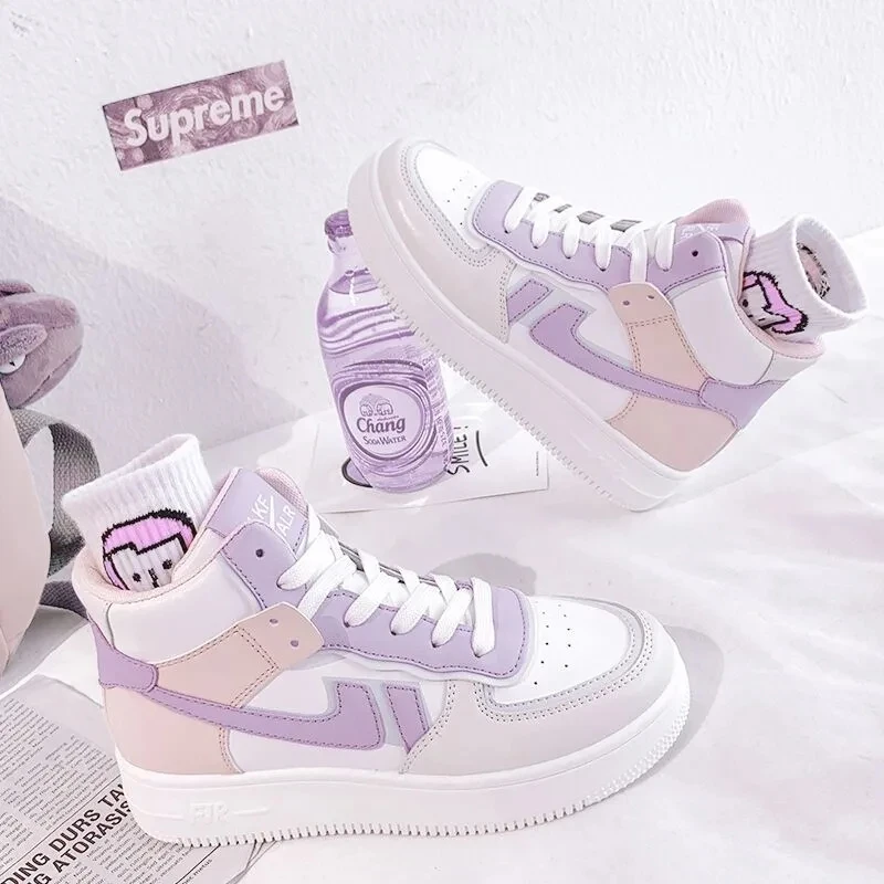 2021 Fashion Women's Breathable Sneakers Ladies High Top mixed color Flats Vulcanized Shoes Female chunky Casual Walking Shoes
2021 Fashion Women's Breathable Sneakers Ladies High Top mixed color Flats Vulcanized Shoes Female chunky Casual Walking Shoes