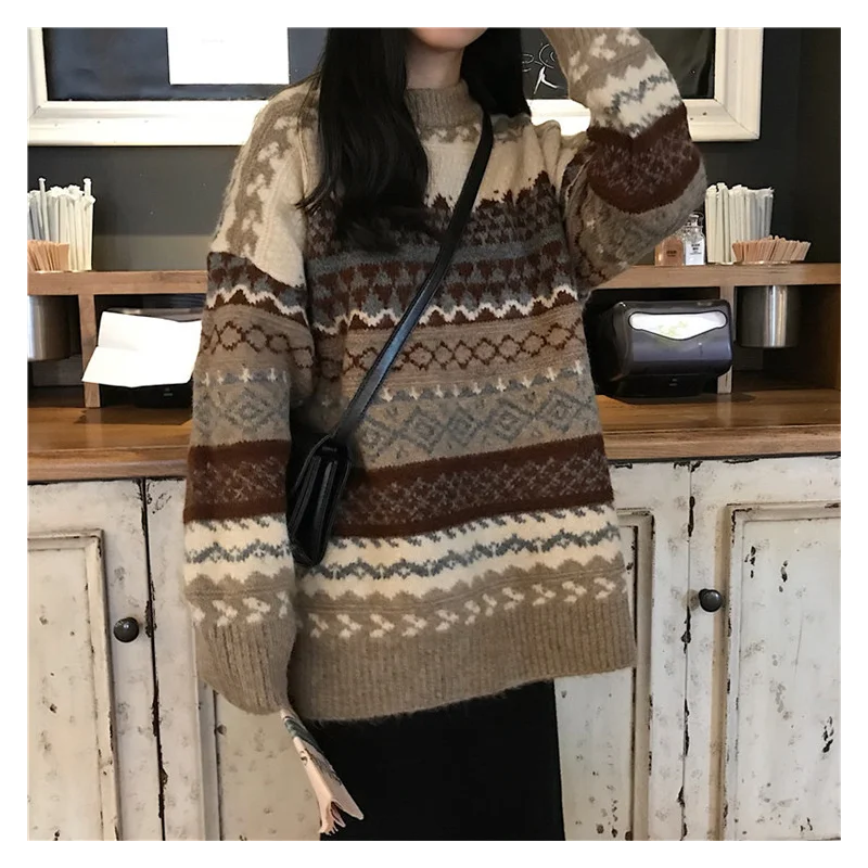Vintage Print Sweater Women O Neck Pullover Long Sleeve Pull Femme Autumn Winter Harajuku Loose Warm Outwear
Vintage Print Sweater Women O Neck Pullover Long Sleeve Pull Femme Autumn Winter Harajuku Loose Warm Outwear