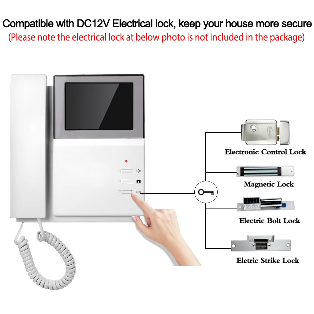 4.3 Inch Wired Video Intercom System Video Doorbell Doorphone 700 TVL Color Screen Outdoor Camera for Home Appartment Office
4.3 Inch Wired Video Intercom System Video Doorbell Doorphone 700 TVL Color Screen Outdoor Camera for Home Appartment Office