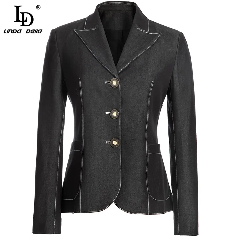 LD LINDA DELLA New 2021 Fashion Autumn Winter Jackets Women's Black Long sleeve Single-breasted Casual Coat
LD LINDA DELLA New 2021 Fashion Autumn Winter Jackets Women's Black Long sleeve Single-breasted Casual Coat
