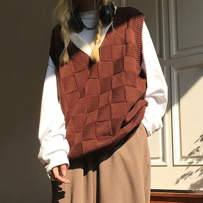 Sweater Vest Women Loose V-neck Long Clothes Couples Spring Autumn Knitted Soft Ulzzang College All-match Streetwear Sweaters
Sweater Vest Women Loose V-neck Long Clothes Couples Spring Autumn Knitted Soft Ulzzang College All-match Streetwear Sweaters