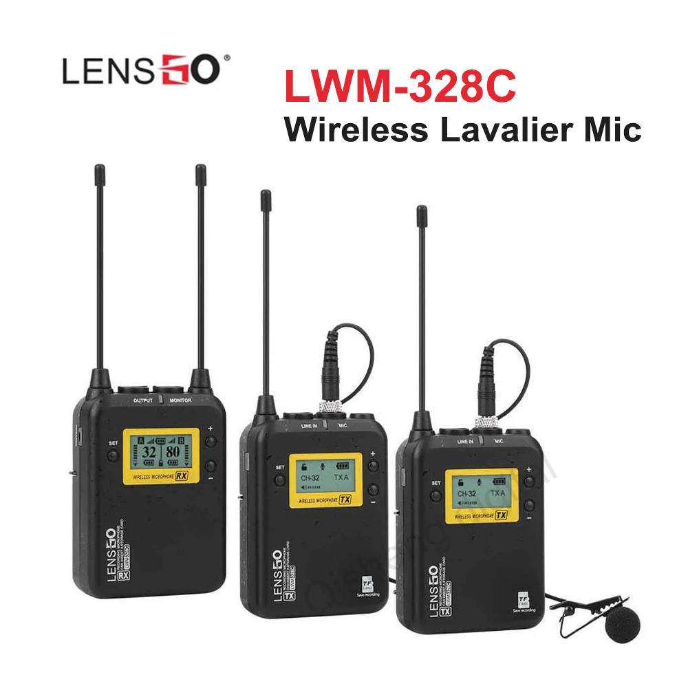 LENSGO LWM-328C беспроводной микрофон Lavalier система передатчик приемник комплект для