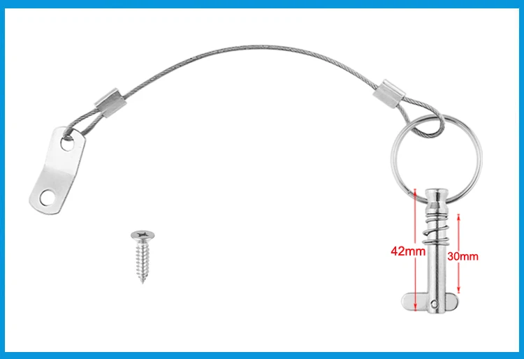 4 шт. 6 3 мм 1/4 дюйма быстросъемный штифт со шнурком для лодки Bimini верхняя палубная
