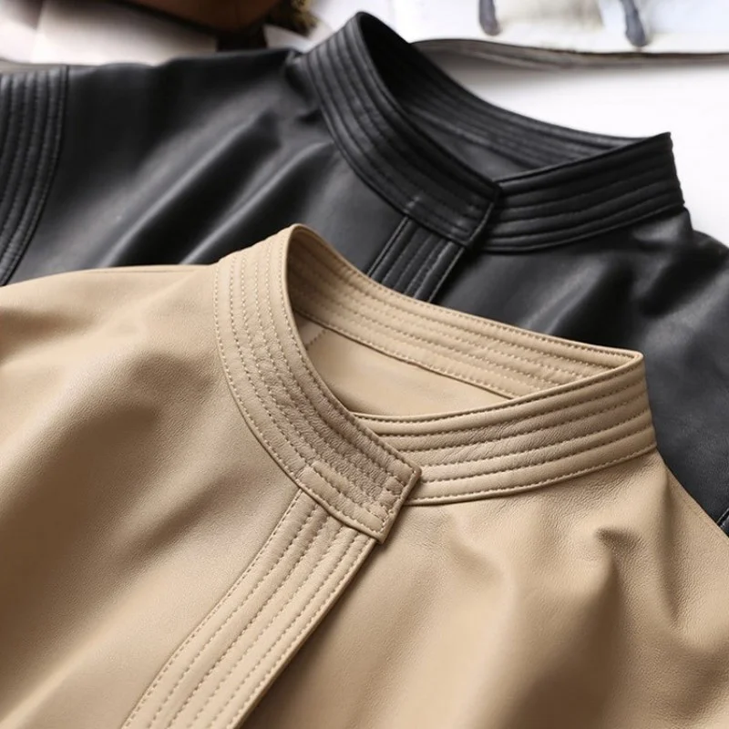 Fashion Stand Collar Sleeveless Belt Cardigan Jacket Office Ladies Elegant Genuine Leather Tank Waistcoat Women Sheepskin Vest
Fashion Stand Collar Sleeveless Belt Cardigan Jacket Office Ladies Elegant Genuine Leather Tank Waistcoat Women Sheepskin Vest