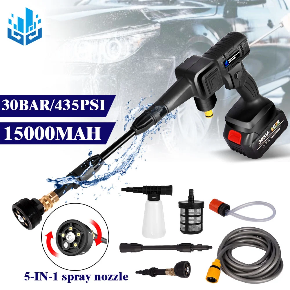 Cordless Car Washer 18-21V High Pressure Car Wash Water Gun Foam Generator for Makita 18V Battery 30Bar Washer Gun Cleaning Tool
Cordless Car Washer 18-21V High Pressure Car Wash Water Gun Foam Generator for Makita 18V Battery 30Bar Washer Gun Cleaning Tool