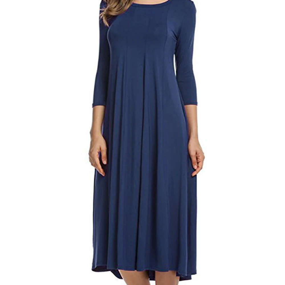 Three Quarter Sleeve Dresses For Women Casual Autumn Pleated Midi Elegant O-Neck Party Femme Robe Plus Size Girl Dress
Three Quarter Sleeve Dresses For Women Casual Autumn Pleated Midi Elegant O-Neck Party Femme Robe Plus Size Girl Dress