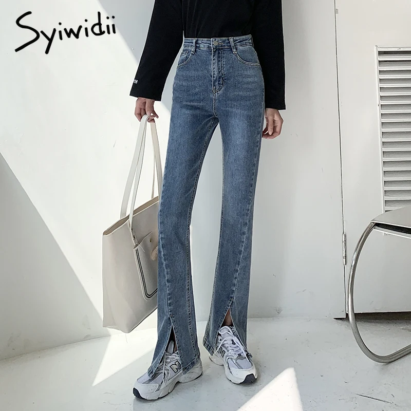Syiwidii Slit Jeans Woman Blue Black Stretch Denim Flare Pants Ripped High Waisted Wide Leg Full Length Clothes 2021 Fashion New
Syiwidii Slit Jeans Woman Blue Black Stretch Denim Flare Pants Ripped High Waisted Wide Leg Full Length Clothes 2021 Fashion New