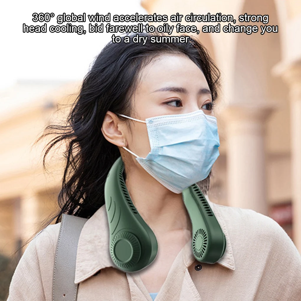 Mini Neck Hanging Fan USB Rechargeable Adjustable Cooling Fan Portable Bladeless Air Cooler Sports Fans for Outdoor Cooling 
Mini Neck Hanging Fan USB Rechargeable Adjustable Cooling Fan Portable Bladeless Air Cooler Sports Fans for Outdoor Cooling