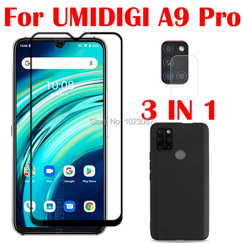 Чехол 3 в 1 + закаленное стекло для камеры UMIDIGI A9 Pro 32/48MP 6 Защитное 2.5D - купить по