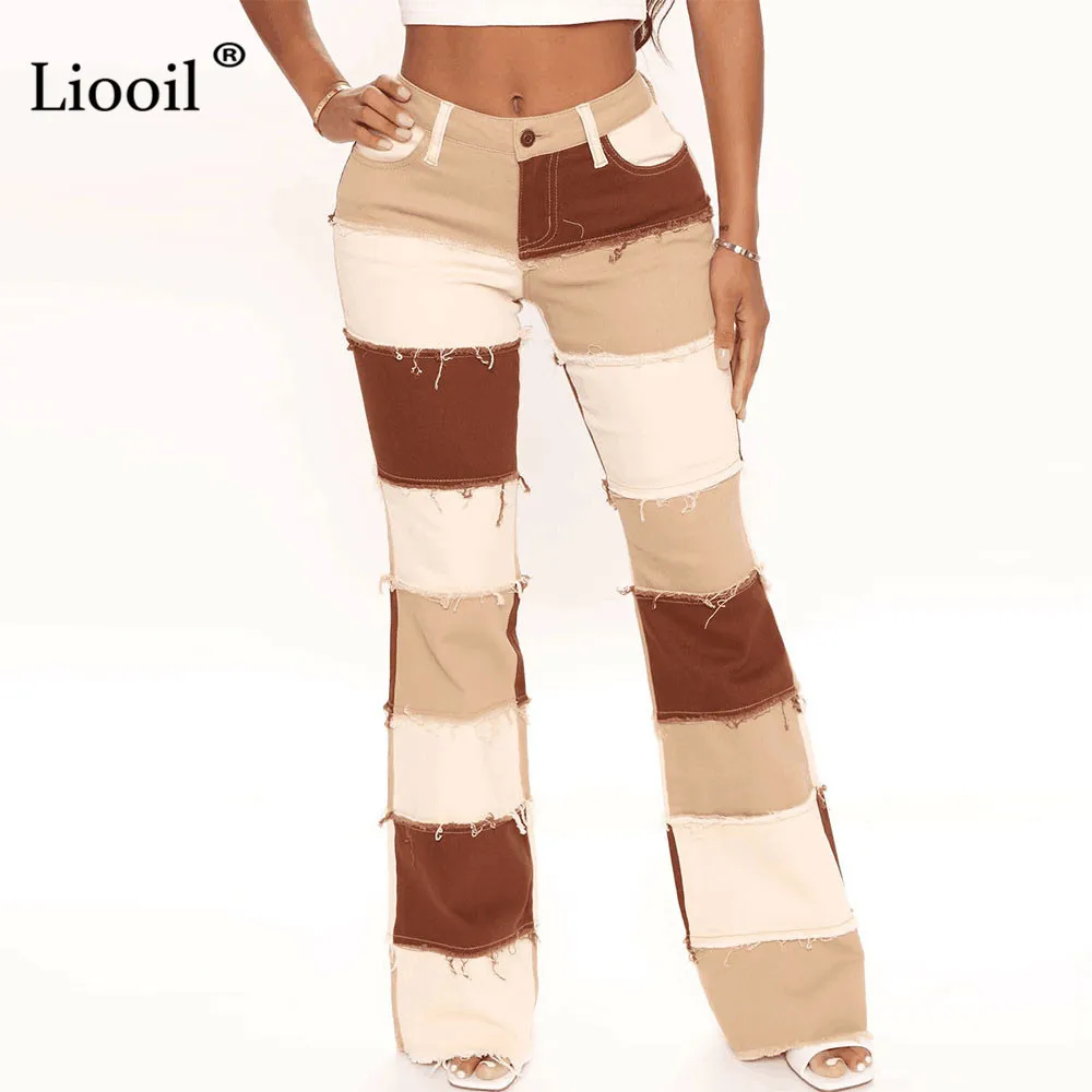 Color Block Stretchy High Waisted Flare Jeans For Women Denim Trousers Streetwear Patchwork Boyfriend Brown Bell Bottoms Pants
Color Block Stretchy High Waisted Flare Jeans For Women Denim Trousers Streetwear Patchwork Boyfriend Brown Bell Bottoms Pants