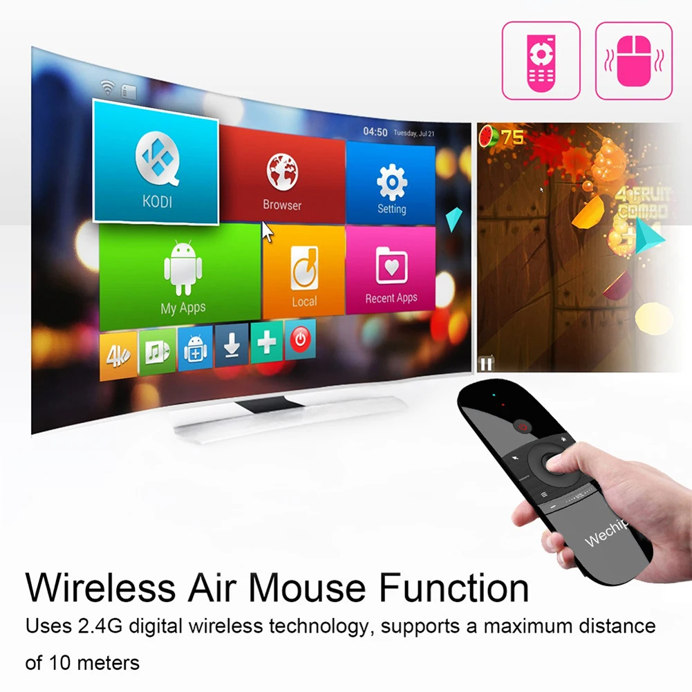 Новый ультратонкий беспроводной контроллер клавиатуры W1 2 4G Air Mouse для ноутбука