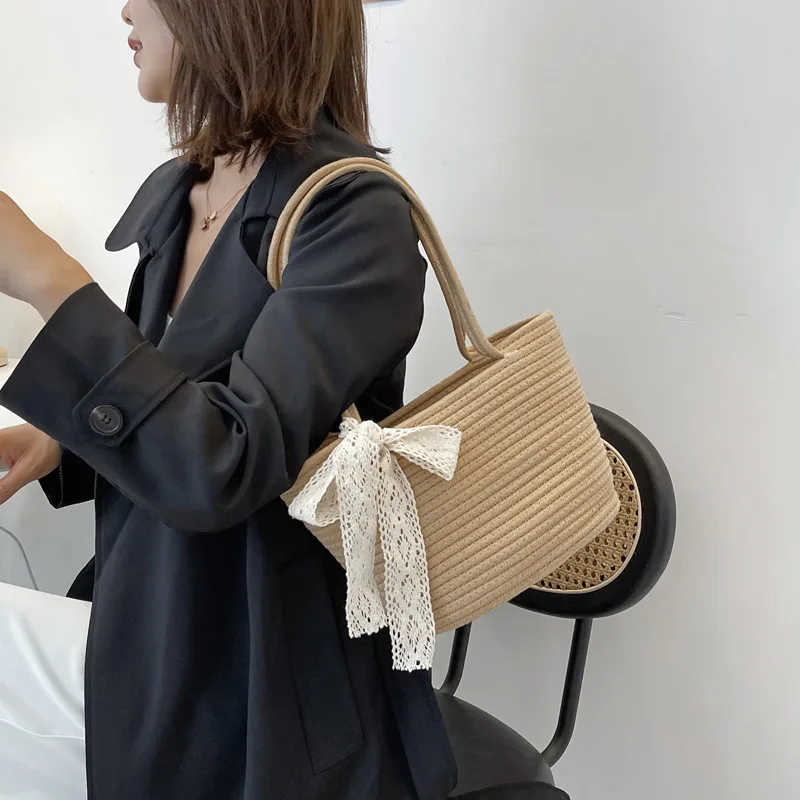 Women Straw Handmade Woven Handbags Bohemian Underarm Shoulder Bag Summer Vocation Seaside Resort Women Top-handle Tote Bags
Women Straw Handmade Woven Handbags Bohemian Underarm Shoulder Bag Summer Vocation Seaside Resort Women Top-handle Tote Bags