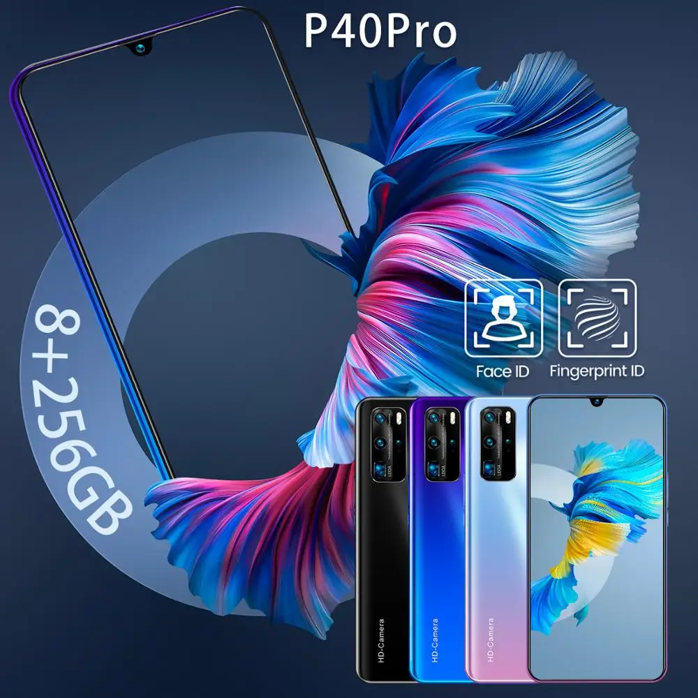 P40PRO Smartphones Water Drop Screen 7.7 Inch 8G RAM 256G ROM Deca Core Face ID Unlocked Android Mobile Phones Celulares 6800mAh
P40PRO Smartphones Water Drop Screen 7.7 Inch 8G RAM 256G ROM Deca Core Face ID Unlocked Android Mobile Phones Celulares 6800mAh