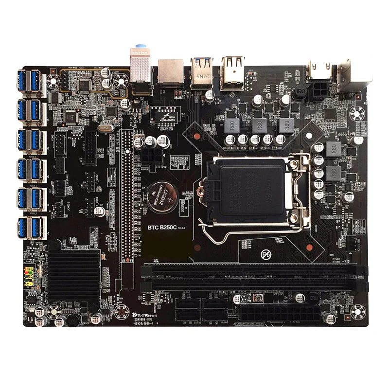 B250C Computer Motherboard USB3.0 To PCI-E Interface Mainboard With 12 Graphics Slot Meticulous Workmanship Motherboards
B250C Computer Motherboard USB3.0 To PCI-E Interface Mainboard With 12 Graphics Slot Meticulous Workmanship Motherboards