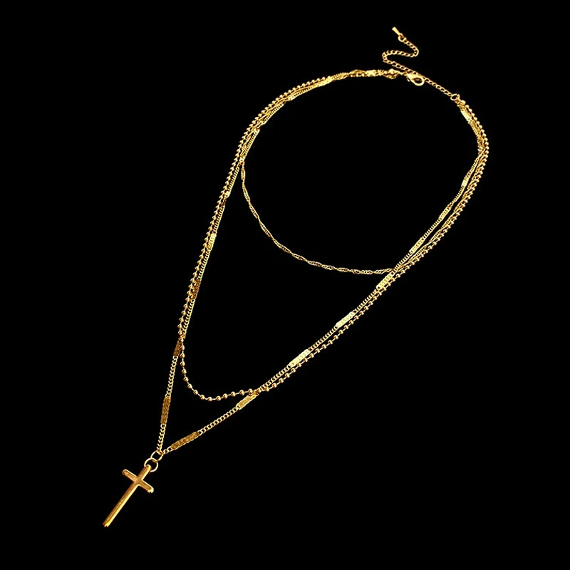 Couple Necklace Fashion Cross Hip-Hop Clavicle Chain Elegant Three-Layer Fashion Unique Special Pendants Unique Vintage Chains
Couple Necklace Fashion Cross Hip-Hop Clavicle Chain Elegant Three-Layer Fashion Unique Special Pendants Unique Vintage Chains