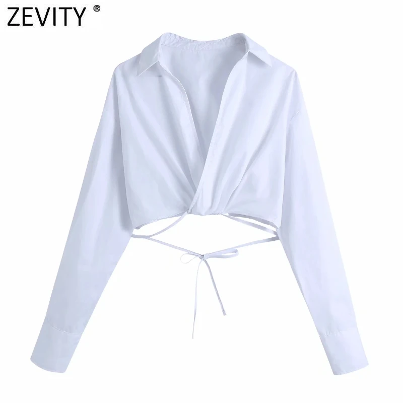 Zevity Women Fashion Cross V Neck Hem Bow Tied White Short Smock Blouse Female Long Sleeve Kimono Shirts Chic Blusas Tops LS9008
Zevity Women Fashion Cross V Neck Hem Bow Tied White Short Smock Blouse Female Long Sleeve Kimono Shirts Chic Blusas Tops LS9008