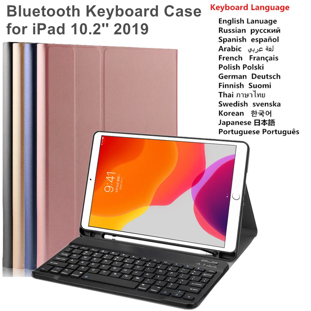 Чехол с клавиатурой Bluetooth для iPad 10 2 2019 чехол беспроводной Air 3 Pro 5 чехол|Чехлы