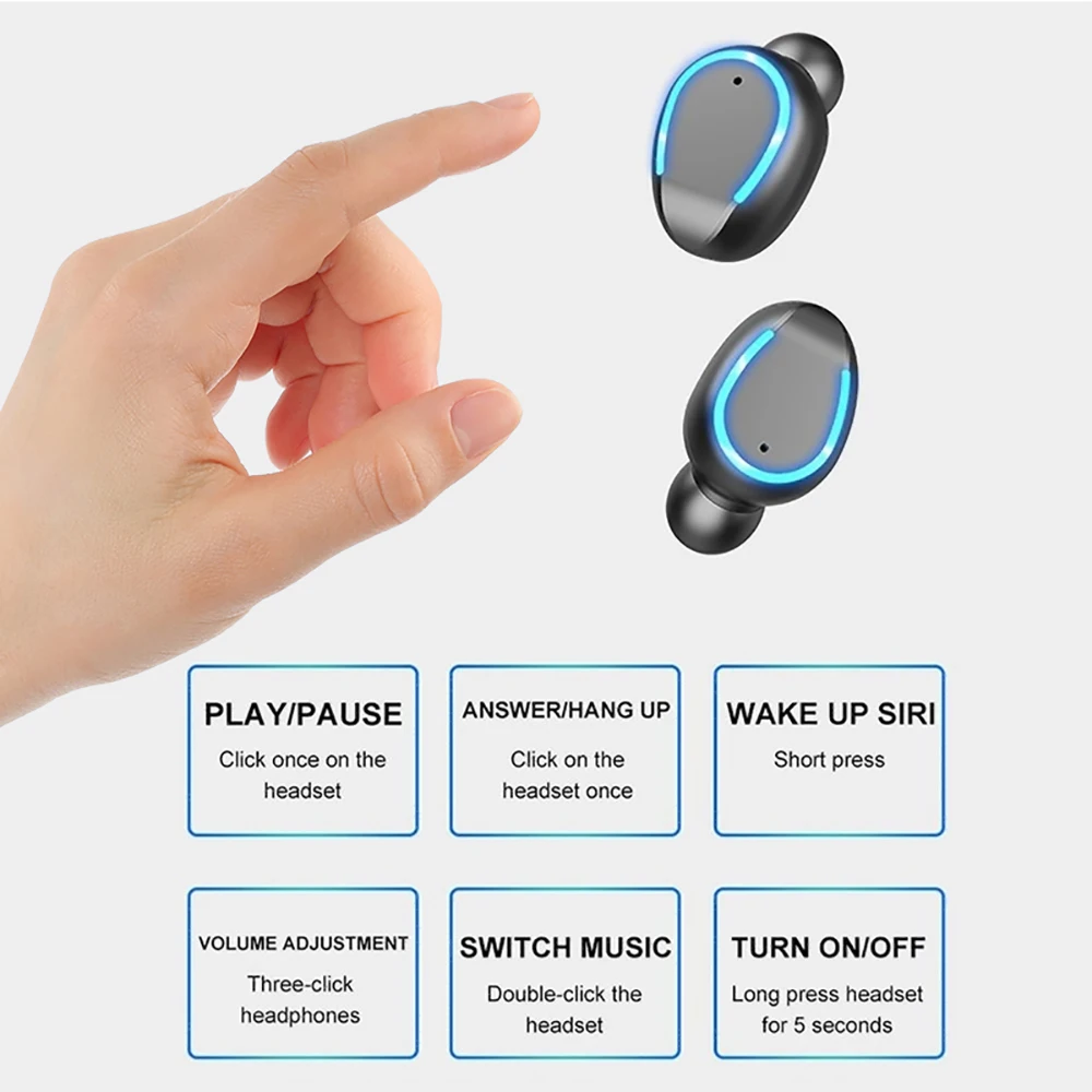 Водонепроницаемые беспроводные Bluetooth наушники CVC 3500 с шумоподавлением сенсорный