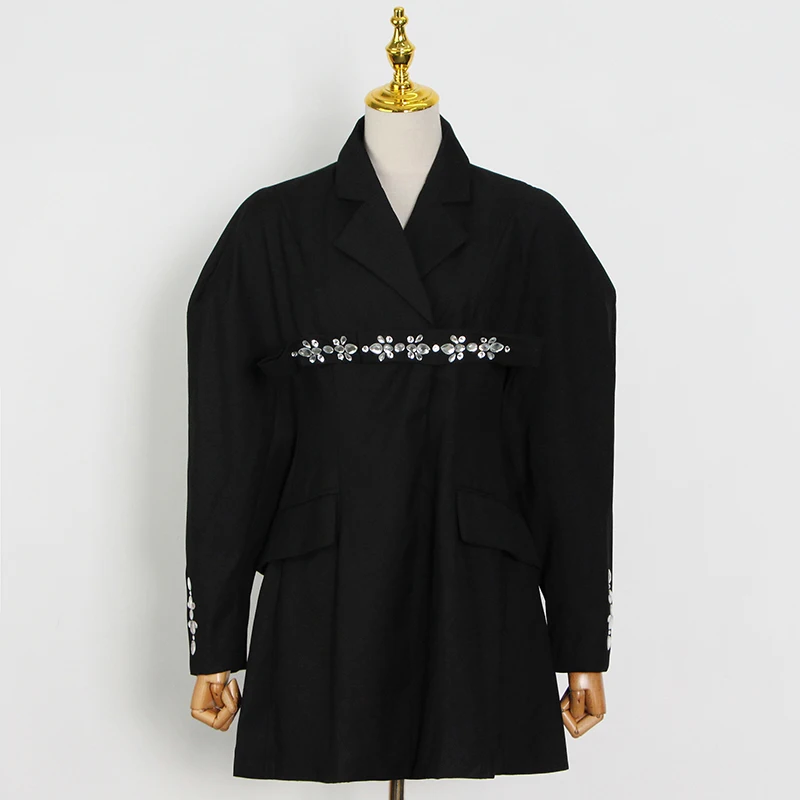 VGH Black Patchwork Diamond Blazer For Women Notched Long Sleeve Casual Joker Blazers Female Fashion Spring New Clothing 2021
VGH Black Patchwork Diamond Blazer For Women Notched Long Sleeve Casual Joker Blazers Female Fashion Spring New Clothing 2021