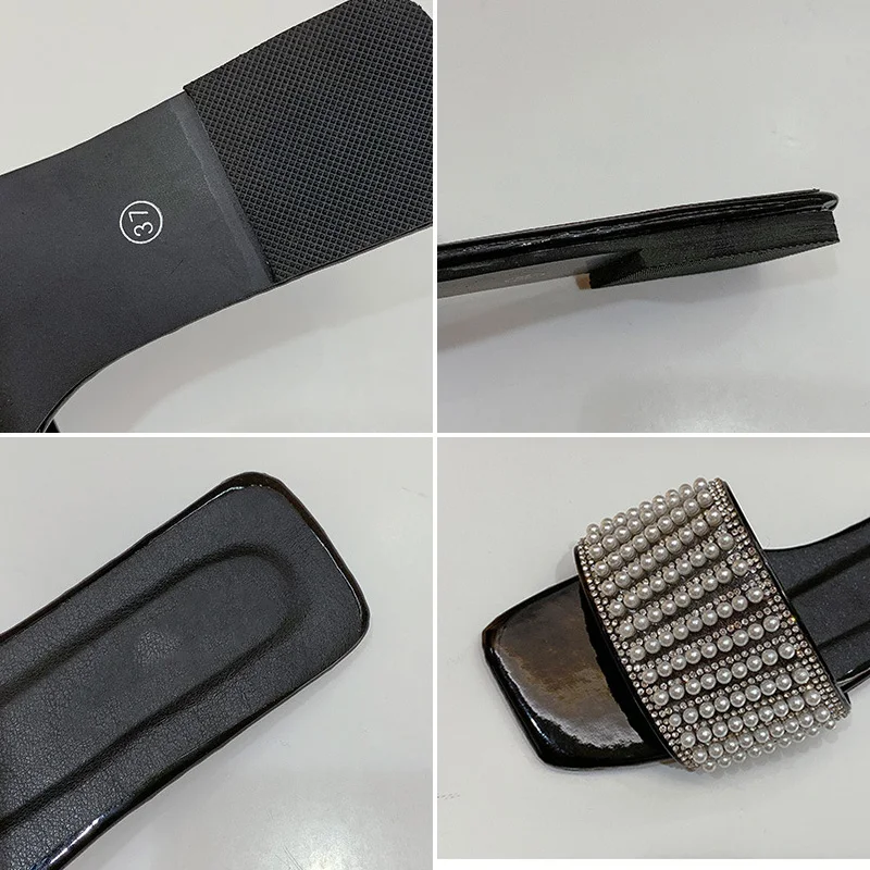 Flat Pearl Slippers Women's Summer Shoes Woman Square Toe Non Slip Bling Crystal Elegant Ladies Fashion Slides Female New 2020
Flat Pearl Slippers Women's Summer Shoes Woman Square Toe Non Slip Bling Crystal Elegant Ladies Fashion Slides Female New 2020