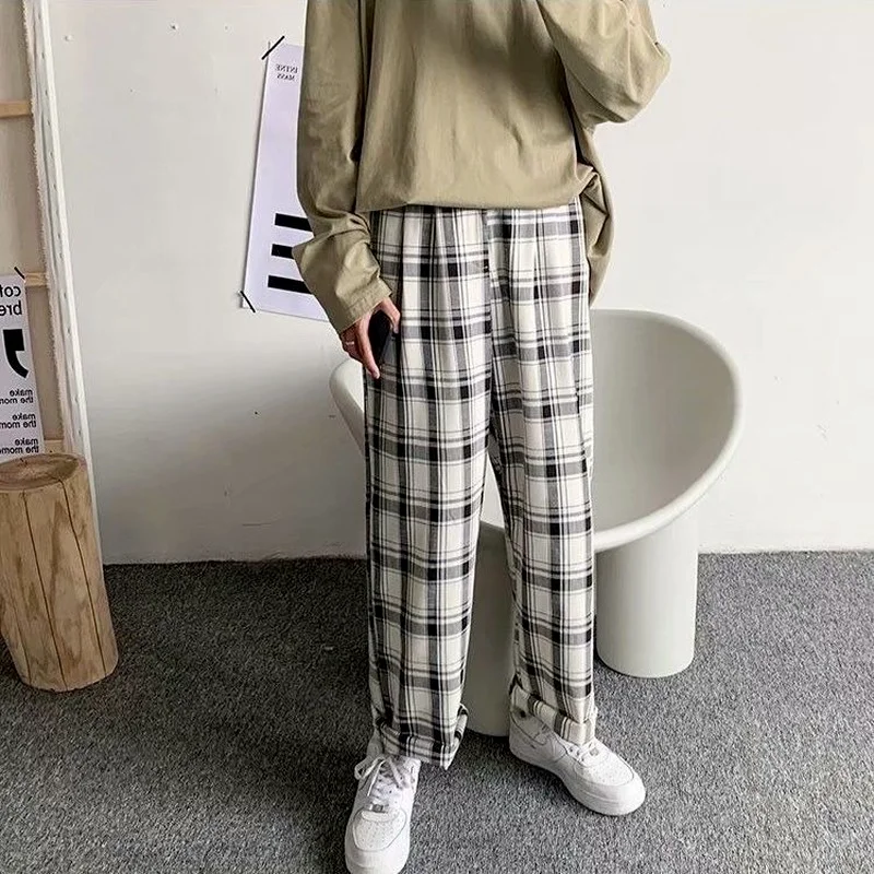 Men Plaid Pants Men Korean Style Casual Checked Trousers Streetwear Fashion Bottoms Summer Wide Leg Pants Harajuku
Men Plaid Pants Men Korean Style Casual Checked Trousers Streetwear Fashion Bottoms Summer Wide Leg Pants Harajuku
