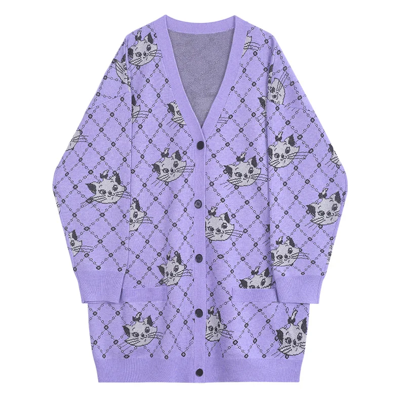 She Beaty Sweater Cardigan Women Single Breasted Loose Casual Cartoon Cat Plaid Korean Fashion 2021 Autumn Winter Traf Tops Ropa
She Beaty Sweater Cardigan Women Single Breasted Loose Casual Cartoon Cat Plaid Korean Fashion 2021 Autumn Winter Traf Tops Ropa