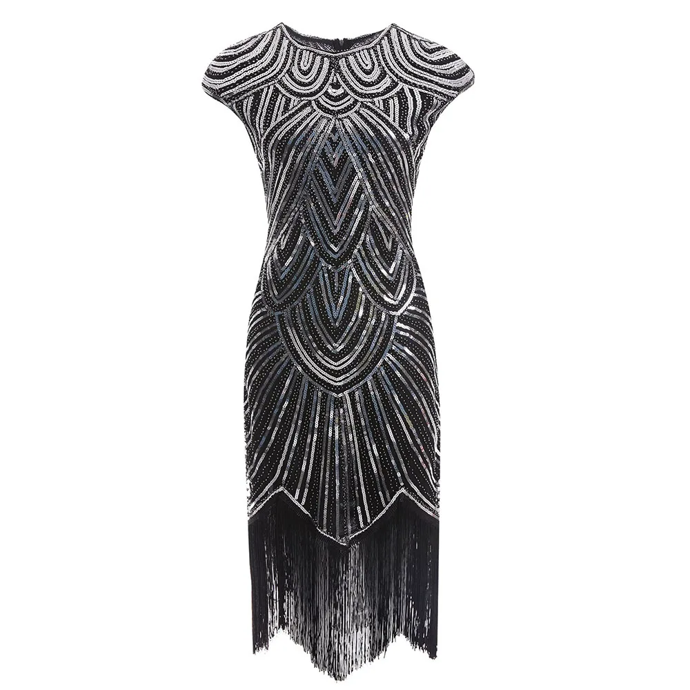 Vintage 1920s Flapper Great Gatsby Dress O-Neck Cap Sleeve Sequin Fringe Party Midi Dress Vestidos Verano 2020 Summer Dress Club
Vintage 1920s Flapper Great Gatsby Dress O-Neck Cap Sleeve Sequin Fringe Party Midi Dress Vestidos Verano 2020 Summer Dress Club