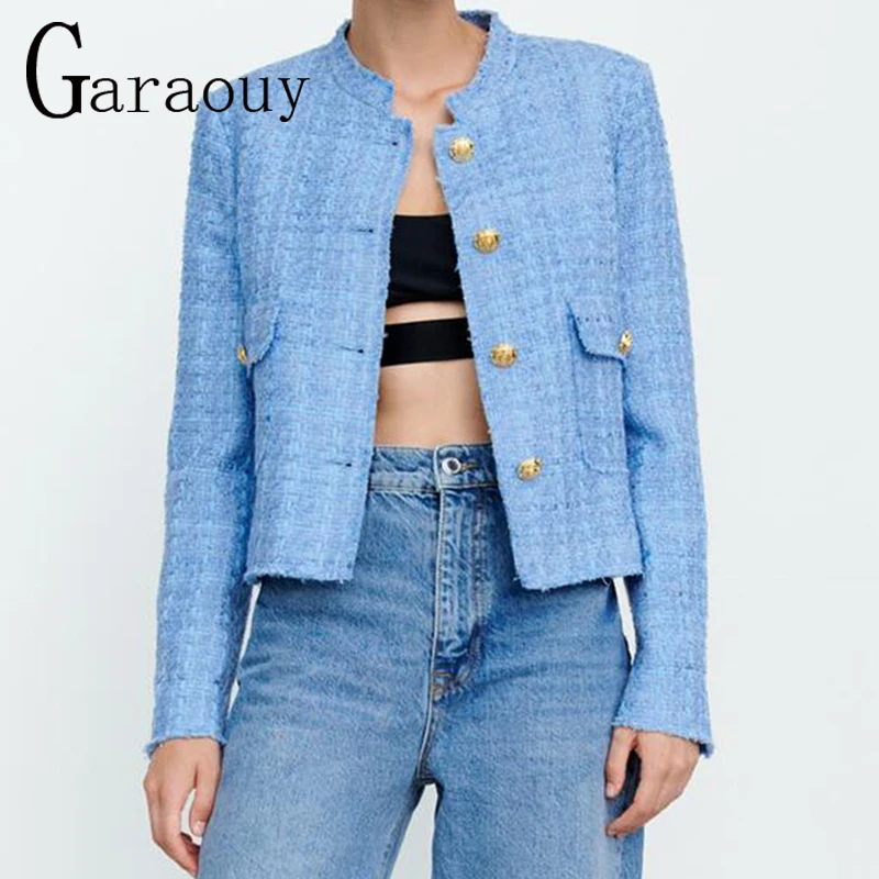Garaouy 2021 New Women Spring Autumn Texture British Style Elegant Retro Round Neck Long Sleeve Blue Texture Suit Jacket ZA
Garaouy 2021 New Women Spring Autumn Texture British Style Elegant Retro Round Neck Long Sleeve Blue Texture Suit Jacket ZA