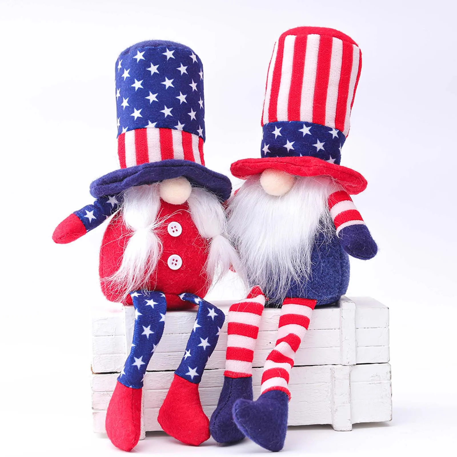 1 pair of patriotic dwarf dolls Patriotic Gnome Doll Dwarf Plush Doll Decorations Holiday Gifts Household home decorations
1 pair of patriotic dwarf dolls Patriotic Gnome Doll Dwarf Plush Doll Decorations Holiday Gifts Household home decorations