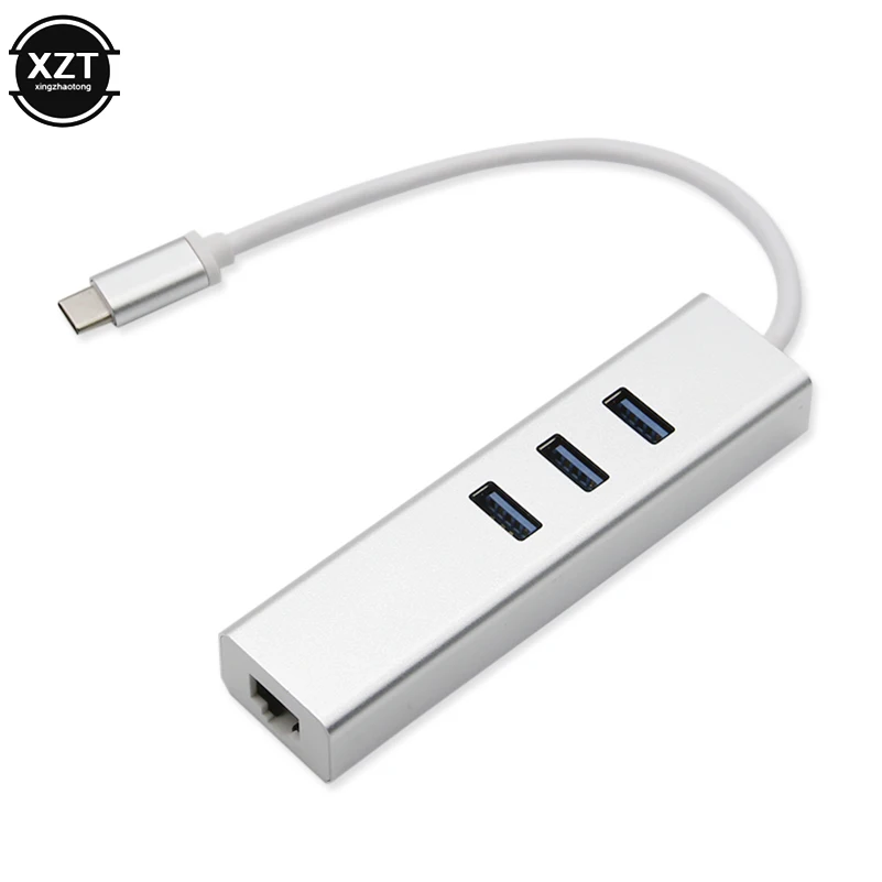 Адаптер Ethernet 3 порта USB C адаптер RJ45 Lan сетевая карта Gigabit Internet для Macbook Pro Android Type Hub |