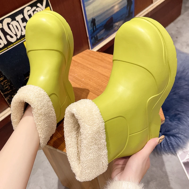 Winter Keep Warm Plush Lining Design Women Ankle Boots Rainboots Slip-on Ladies Rain Shoes Outdoor Waterproof Platform Shoes
Winter Keep Warm Plush Lining Design Women Ankle Boots Rainboots Slip-on Ladies Rain Shoes Outdoor Waterproof Platform Shoes
