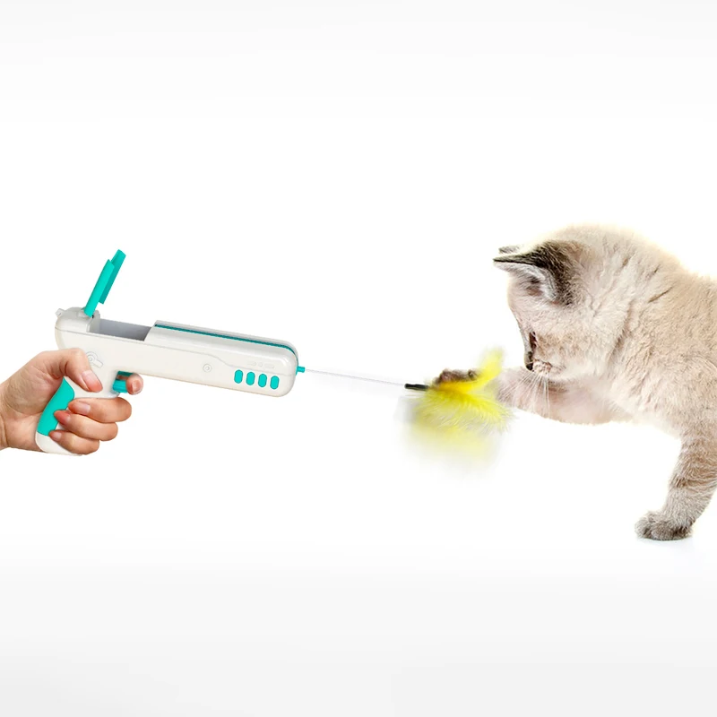 Manufacturers design creative fun cat toys catapult gun feather tease cat toys interactive feather wand cat toys
Manufacturers design creative fun cat toys catapult gun feather tease cat toys interactive feather wand cat toys