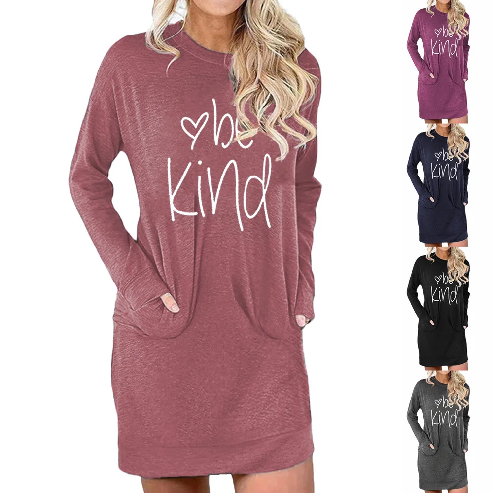 Free Shipping Woman Dress Hot New Style Be Kind Letters Loose Printing Mid-length Pocket Dress Maxi Dresses for Women Black
Free Shipping Woman Dress Hot New Style Be Kind Letters Loose Printing Mid-length Pocket Dress Maxi Dresses for Women Black